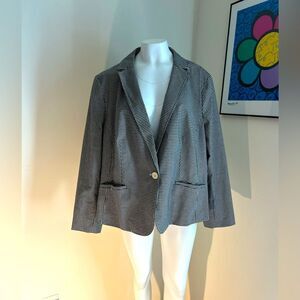 Talbots Woman Women's Black and White Blazer Size 24 W